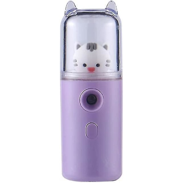 Electric Face Mist Sprayer 30ml Skin Care Rechargeable Hydrating Mini Facial Water Steamer Mister Humidifier, Purple