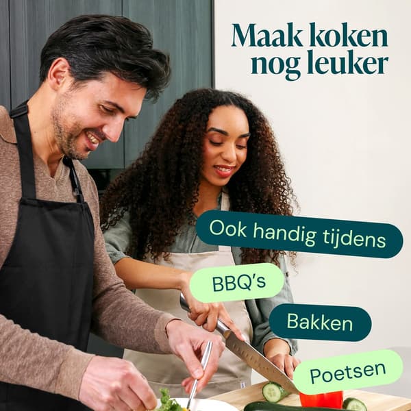 Vatten- och fläckavvisande kockförkläde med justerbart spänne och extra stora fickor, unisex köksförkläde för matlagning, grillning och restaurang, svart