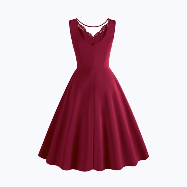 Elegant cocktailklänning för kvinnor röd L