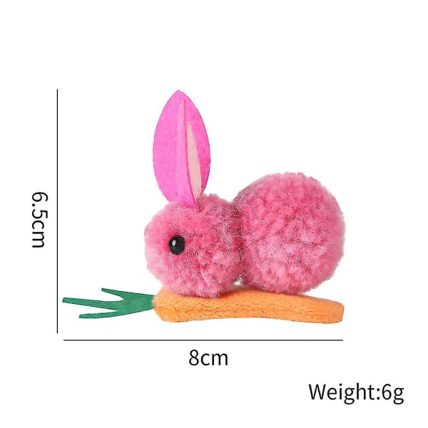 1 stk søt plysj kanin gulrøtter hårklips barnehårtilbehør rose rød