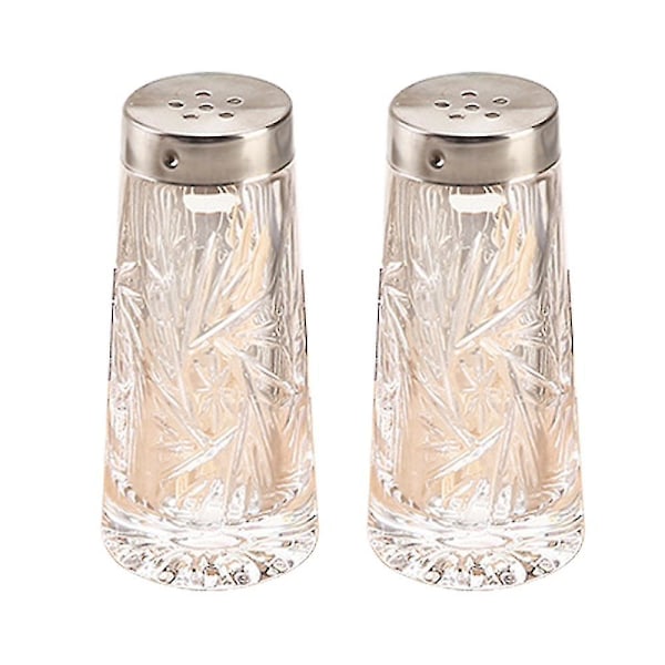 Set Of 2 Salt And Pepper Shakers Refillable Crystal Seasoning Bottle, For Salt, Black And White Pepper, Spice Jars, Farmhouse Salt, 8076+8015