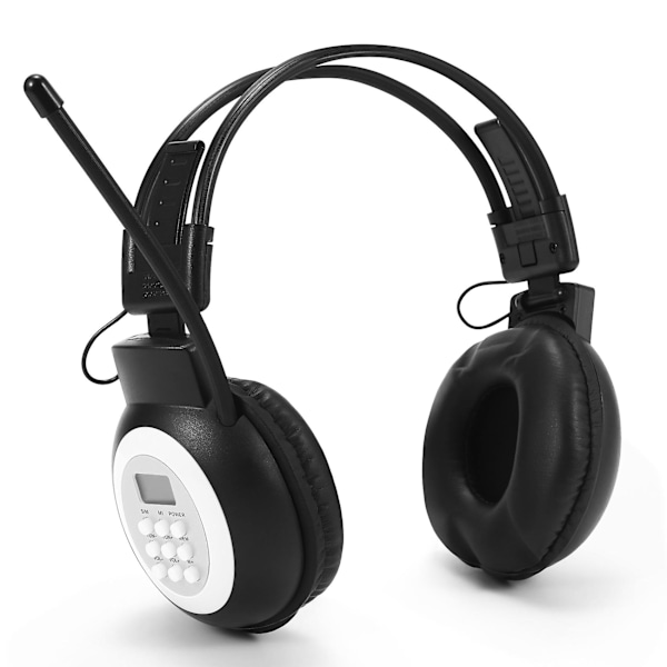 Bärbar personlig FM-radiohörlurar, trådlöst headset med inbyggd radio för promenader, jogging