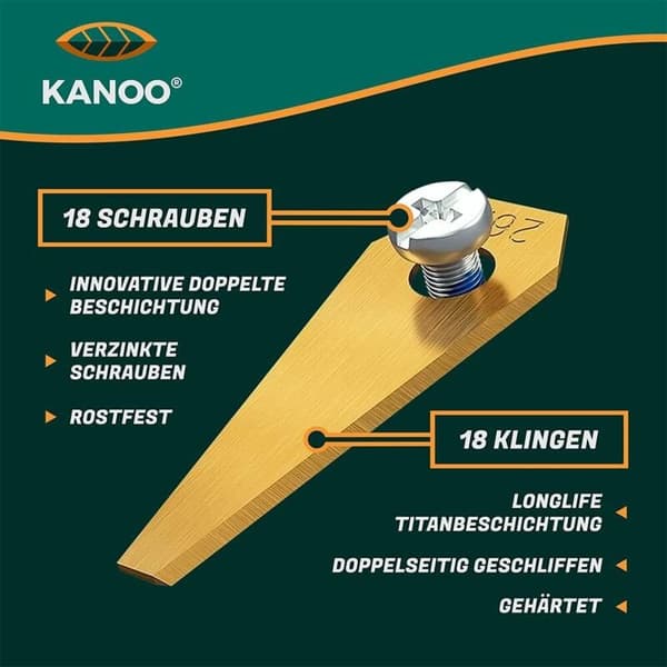 Ineasicer 18 stk. titanerstatningsblader for Bosch Indego robotgressklipper - Erstatningsblader for Bosch Indego gressklipper