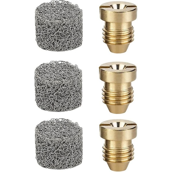 3 st 1,1 mm mässingsmunstycken för skumkanon och 3 st skumfilter för snöskumslans reservdelar (y08-6) -z