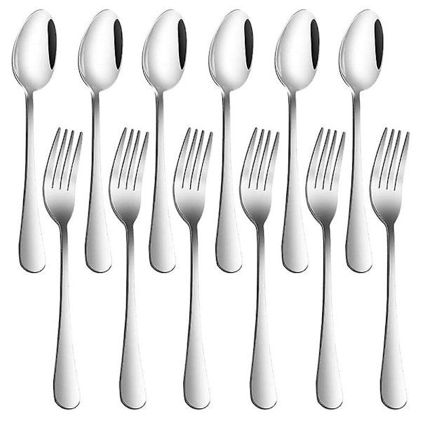 Set Of 12, Stainless Steel Dinner Forks And Spoons, Find Top Heavy-duty Forks (8 Inch) And Spoons (