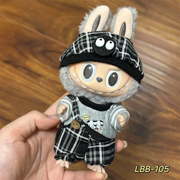Labubu Modesæt - Outfit til 15/17cm Plysdukker, V1 V2 Stropper Bukser LBB-105