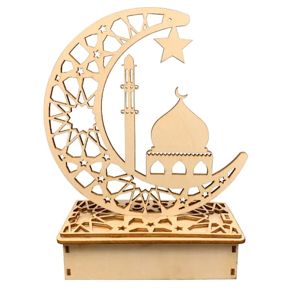 Crafts Night Light 3D Handmade LED Lights Eid Ornaments Gift for Muslims,  Family Friend Home Bedroom Decor