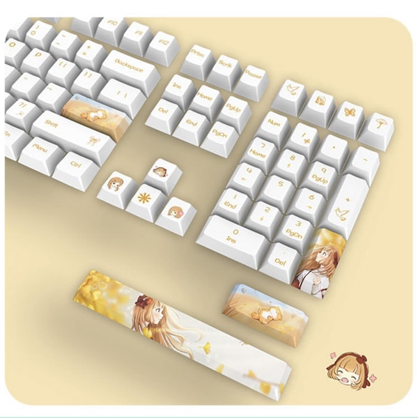 Tjocka Pbt Dye Sub Cherry Keycaps 130 Tangenter Keycap För Gk61/68/75/84/980/104/108
