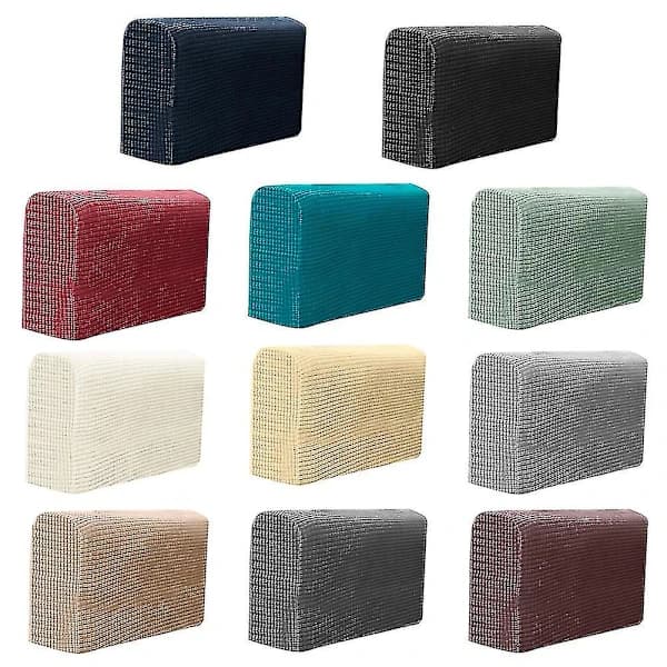 2-pack soffarmstödsskydd i stretchfleece för hemmet, ljusgrå, 24 x 54 x 14 cm Light Grey