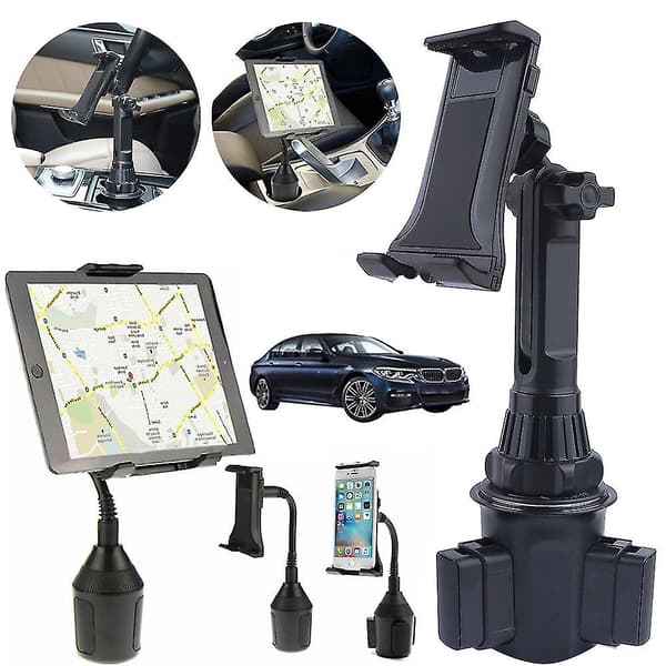 Auton mukiteline tablettiteline, säädettävä tabletti- ja älypuhelimen auton pidike mukiteline puhelinteline