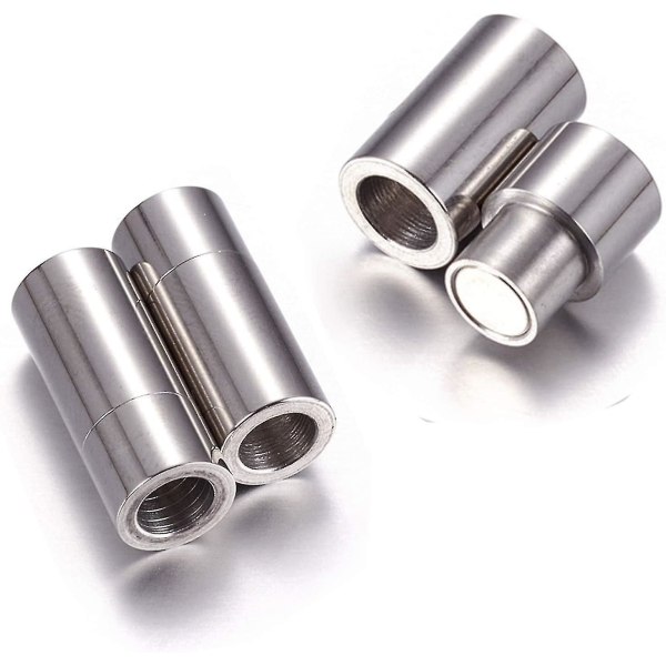 10 Pcs 304 Stainless Steel Magnetic Clasps Magnet Converter For Bracelet Necklace Making 5mm Hole