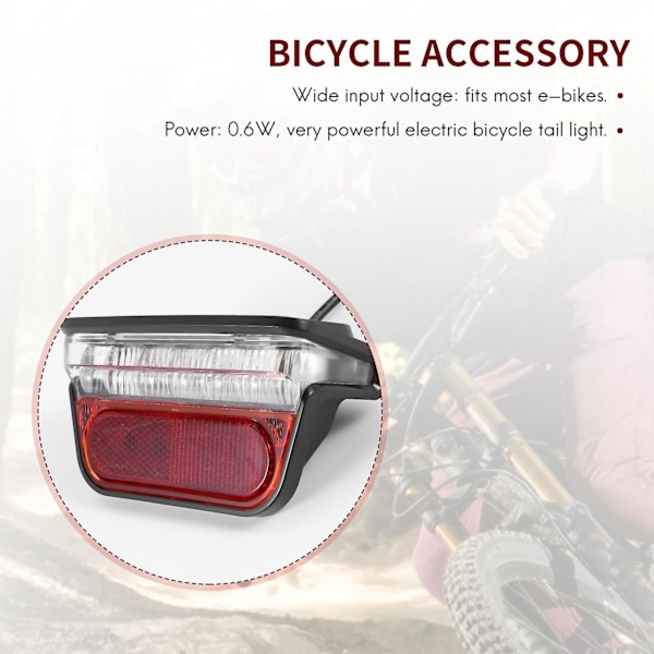 Elektrisk cykellys til Ebike baglygte DC 6v 12v 24v 36v 48v 60v cykel E-bike baglygte Cy