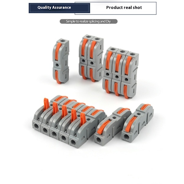 55 stk. Grå Orange Greb Wire Connectors Møtrikker 28-12 AWG til el-bokse, lysekroner, lysafbrydere og meget mere