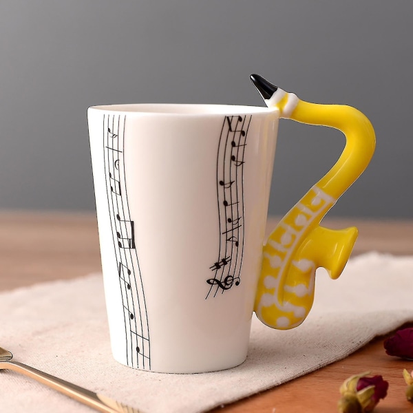 Musiker Kaffeekop Nyhed 250ml Keramisk Kop Piano Violin Guitar Krus Personlighed Note
