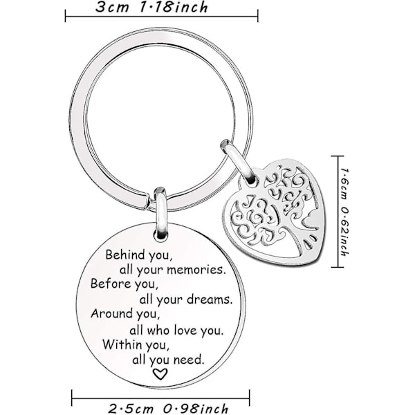 Inspirasjonsgave, livets tre anheng nøkkelring nøkkelring nøkkelring kjede for familie venner bursdag Gi TA
