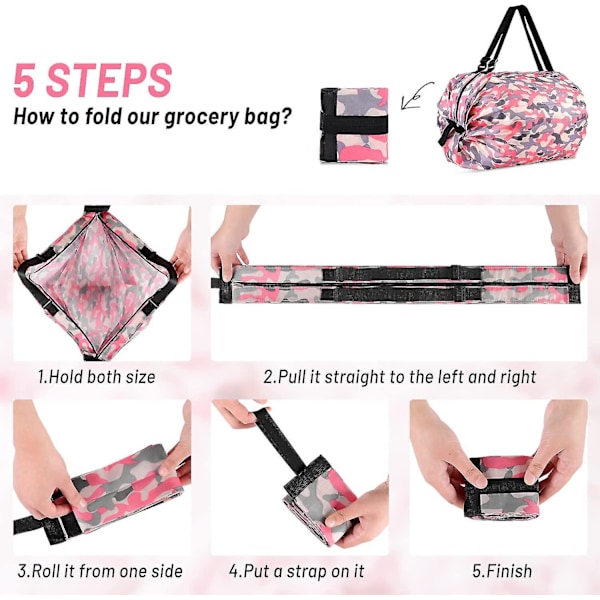 Letvægts indkøbsposer Tote Bag Nylon Foldbar Sort Strandtaske Med