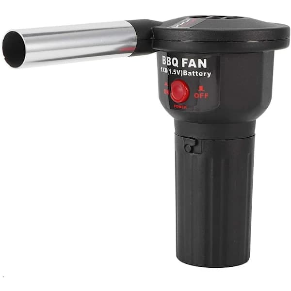 Elektrisk BBQ-vifte Brannstarter Bærbar Batteridrevet Luftblåser for Kullgriller, Bålpanner og Peiser Svart