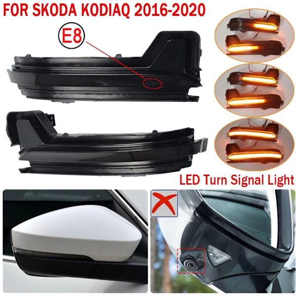 For 2016 2017 2018 2019 2020 Bil LED Dynamisk Sidespeil Lys Blinklysindikator