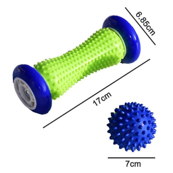 3 stk fotmassasjerulle piggball lindrer plantar fasciitt fotbue smerte og slapper av skulder (blå)