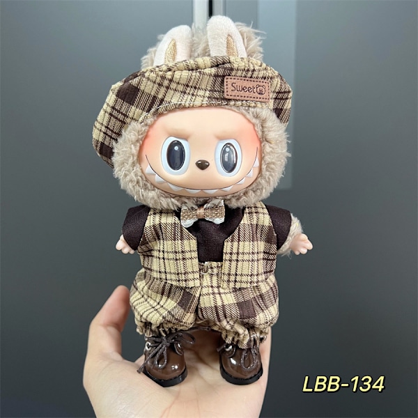 Labubu Modesæt - Outfit til 15/17cm Plysdukker, V1 V2 Stropper Bukser LBB-134