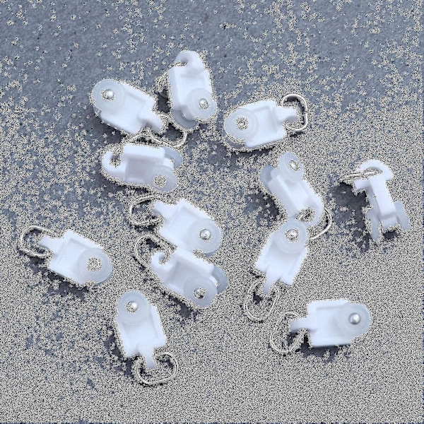 Gardinstang Glider Hook Track Slide Gardin Stille Hjul Rulle Hook Ball Trinse 50stk lin