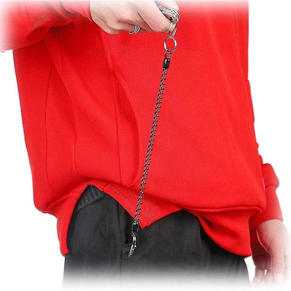 Fiske Lanyard Båt Säker Retractable Coiled Tether Med Karabinhake Spiralfjäder Nyckelkedja För Säkring Tänger Anti-förlorad Stretch Cord Fiske -t