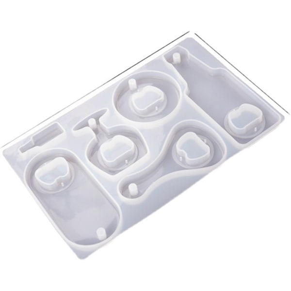 Flaskeåbner Resin Form, Øl Åbner Silikoneforme med Rustfrit Stål Resin Tilbehør til DIY Nøglering Øl Nøgle