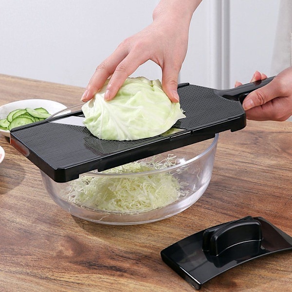 Black Adjustable Slicer - Slicer for Kitchen, Stainless Steel Food Slicer,Potato Slicer, Tomato Slicer (38 * 13 * 2cm)