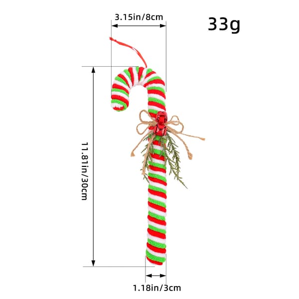 Rustikk Primitive Stil Candy Cane Pynt | 2 stk | til Jul Thanksgiving Gave Hjem Innendørs Utendørs Festgave