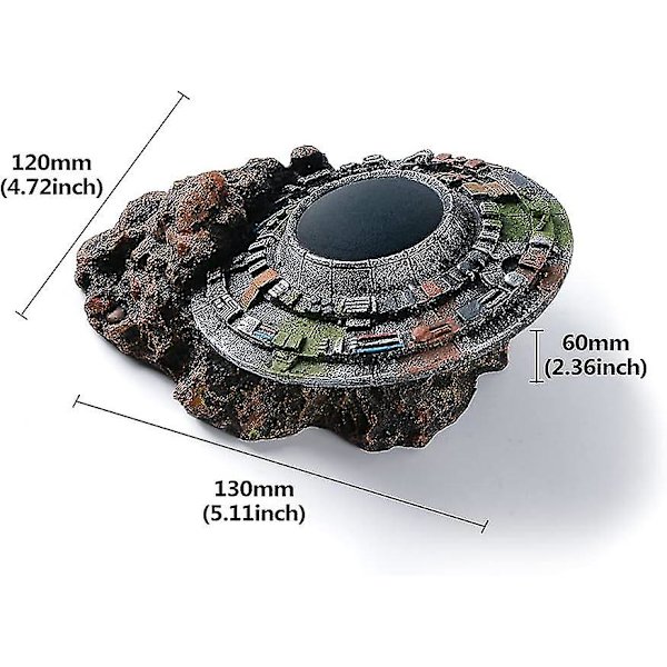 Akvarium Ufo Vrak Fiske Tank Ornamenter Fiske Tank Mikro Landskap Dekorasjon
