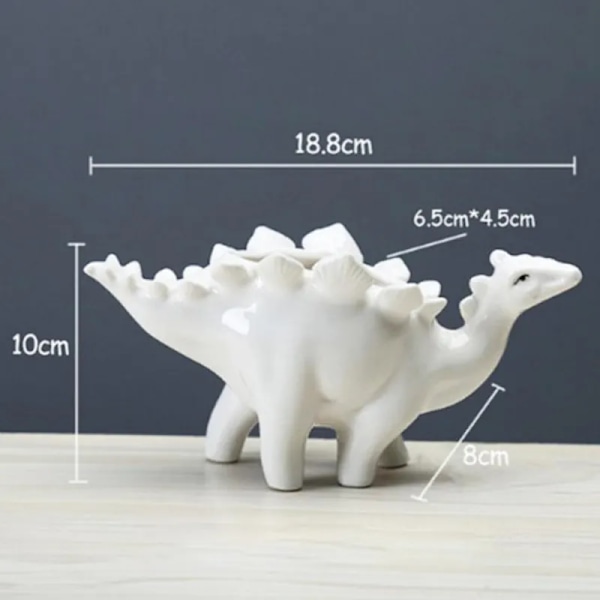 2 st, dinosaurieformad planter, liten suckulentkruka, små suckulentkrukor med dränering, keramisk dinosaurieformad planter