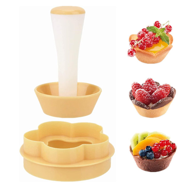 Kagedej Tamper Kit, Tart Tamper Sæt Tart Pan Træforme Ægge Tærter Tamper Kageværktøjer Dobbeltsidet Tart Tamper