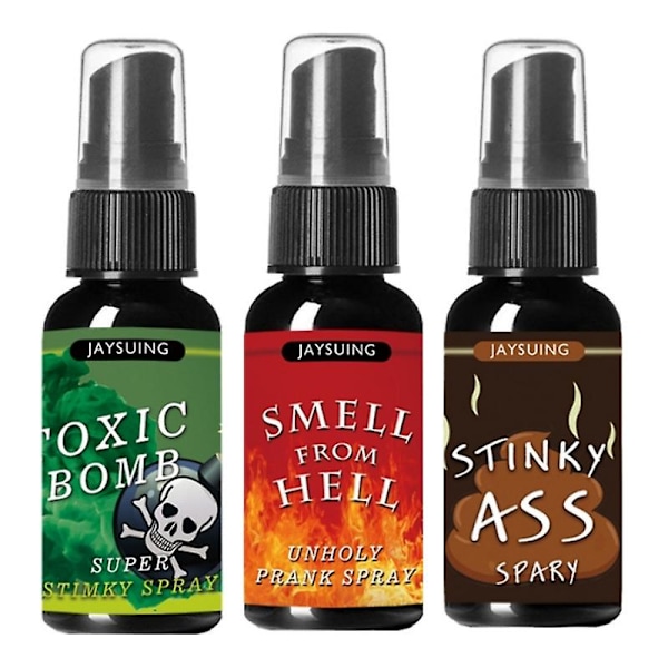 3x Knepig Fis-Spray 30ml - Rolig Illaluktande Skämtleksak Portabel & Säker