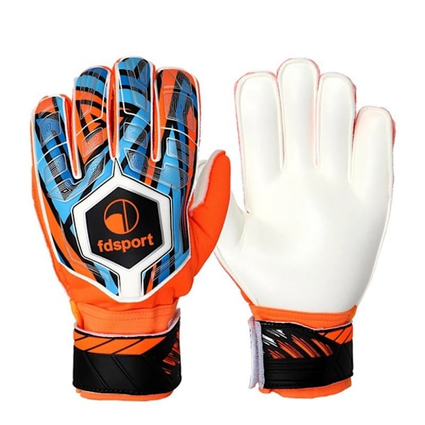 1 Par Professionelle Målmandshandsker Børn Fodbold Latex Fortykket Handsker Fodbold Målmand Skridsikre Handsker Orange Orange Orange 10