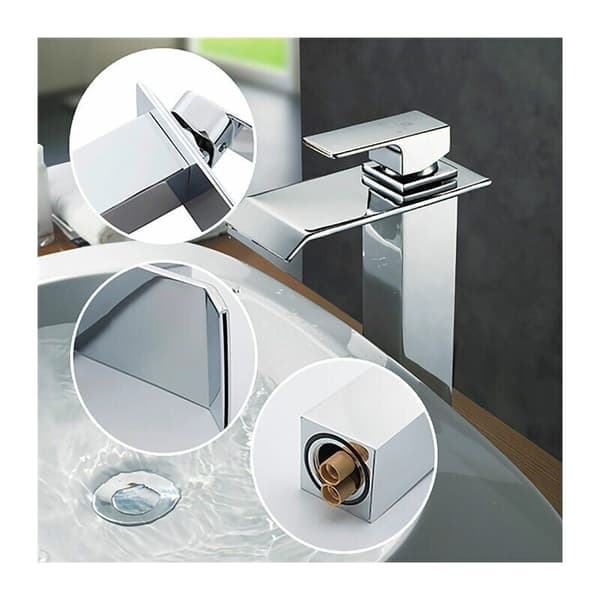 Vattenfall Badrumsblandare Hög Pip Blandare Krom Modern Design