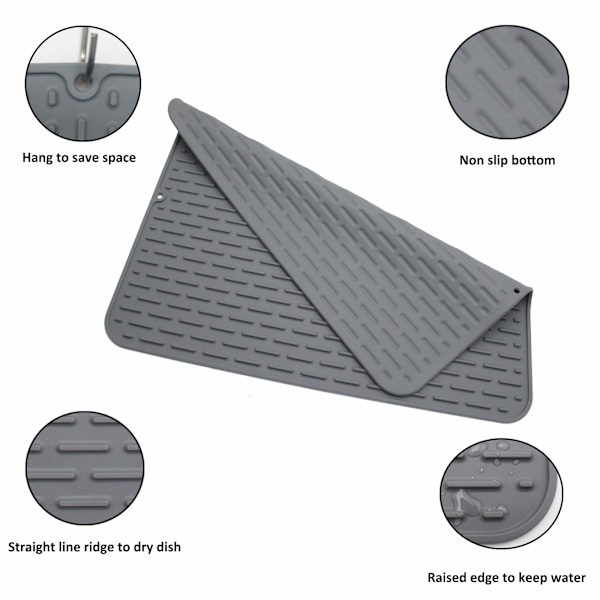 （grey）Food Grade Silicone Flexible Board Chopping Board Slip Cutting Board for Meat and Vegetables for Home Kitchen Use