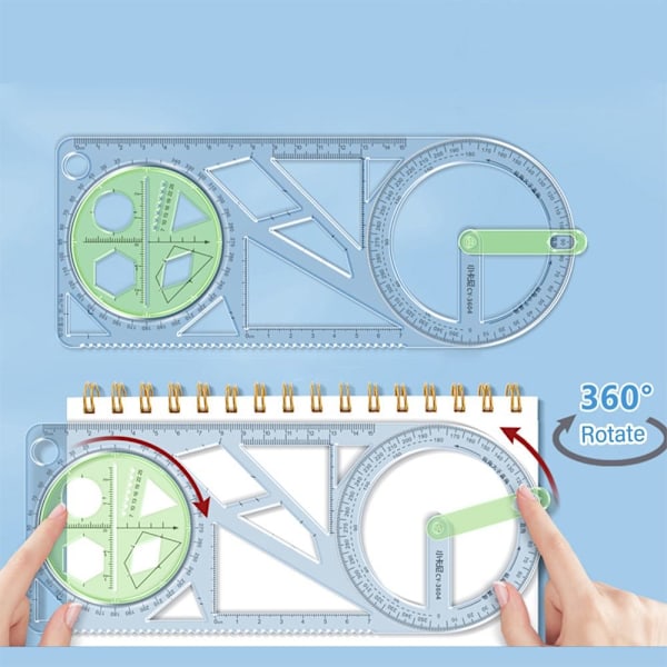 2 KPL Monitoiminen Geometrinen Piirustusviivain Kulmamitta Opetus Mittaustyökalu Luova Paperitavara Lahja Koulu Toimistotarvikkeet 7
