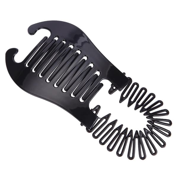 Fleksibel Interlocking Bananklips Interlocking Tosidet Hårkam Holdbar plastkonstruktion - Sort