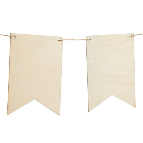 12-pakke uferdige blanke treskilt for DIY-håndverk, maling og uferdige hengende tretremerker med hull og hyssing for håndverk