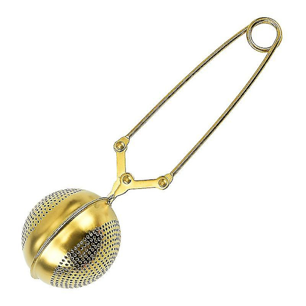 Rustfrit stål te-si, bærbar infuser mesh te-kugleguld