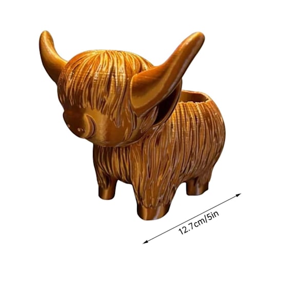 Highland Cow Planter Plant Pot - Söt Resin Succulent Blomkrukor, Roliga Planter Förvaringsbehållare för Utomhus Inomhus Bakgård