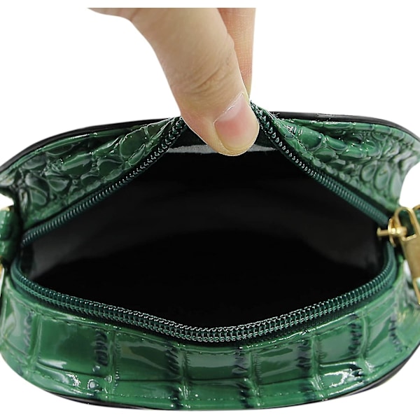 Kvinnor Mini Hjärtformad Crossbody Väska PU Läder Glitter Rhinestones Axelväska Koppling Handväska Plånbok
