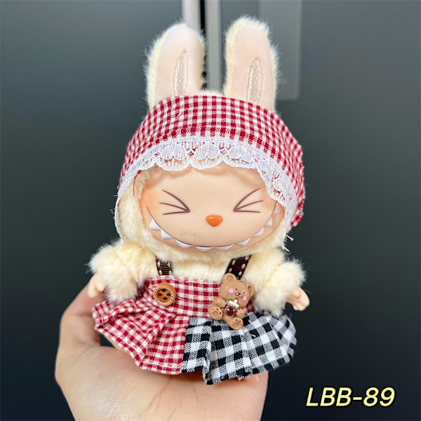 Labubu Modesæt - Outfit til 15/17cm Plysdukker, V1 V2 Stropper Bukser LBB-89