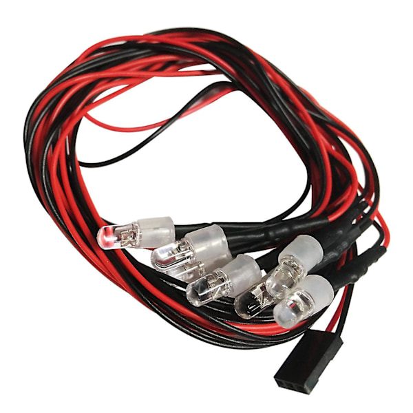 Fjärrkontrollbil 8 LED-ljuskit 2 vita 2 röda 4 gula ersättning för Axial Scx10 Trx4 D90 Redcat Gen8 Hpi Bil Transparent Blå