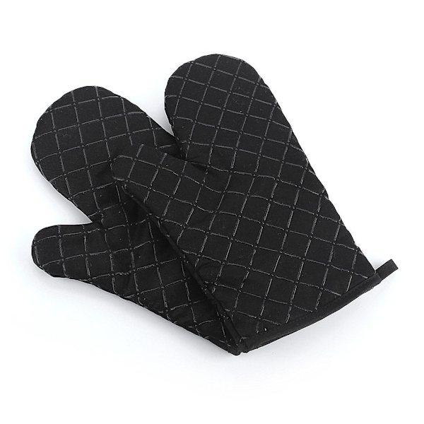 Ovnhandsker, Premium Varmebestandige Køkkenhandsker Bomuld & Polyester Quiltede Overdimensionerede Vanter, 3 Par
