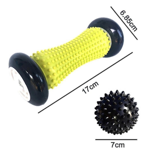 3 st fotmassage rulle spikboll lindra plantar fasciit fotsmärta och slappna av axlar (svart)