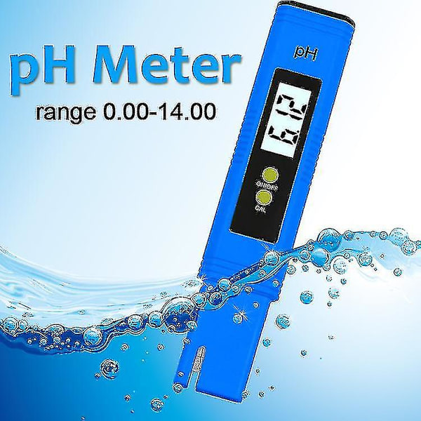 Digital pH-måler, pH-tester til vand, pH-måler 0,01 pH højpræcisions vandkvalitetstester med Atc, 0-14 pH måleområde, til svømmebassiner, dri