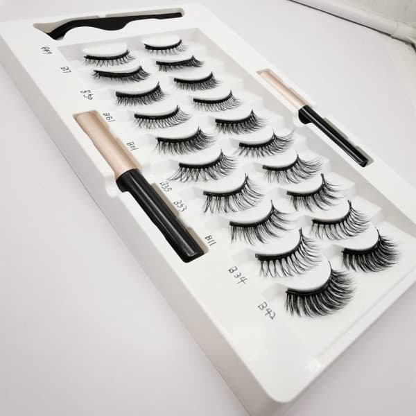 10 par magnetiska ögonfransar Eyeliner Liquid & Pincett Set
