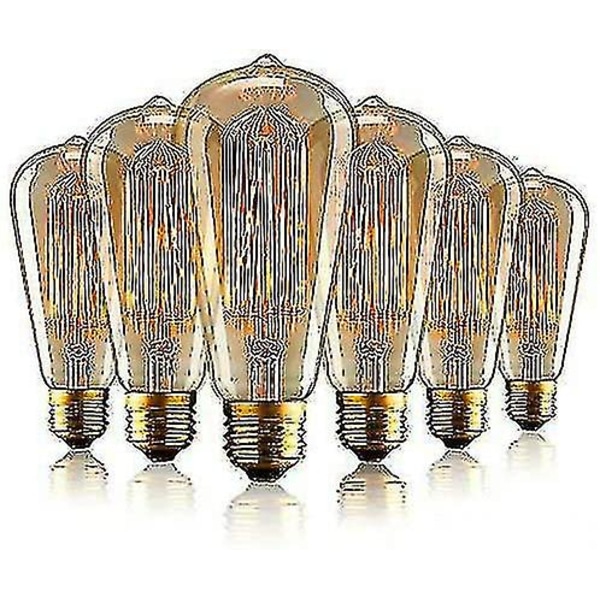 E27 Retro Glødepærer, Edison Antik Pære Varm Hvit Lampe