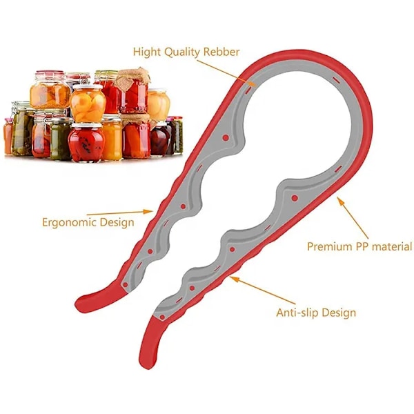 Burköppnare Gummi Multifunktionell Justerbar Multiöppnare 4 I 1 Snabb Lock Flaska Kapsyl Grepp Twister Remover Köksverktyg